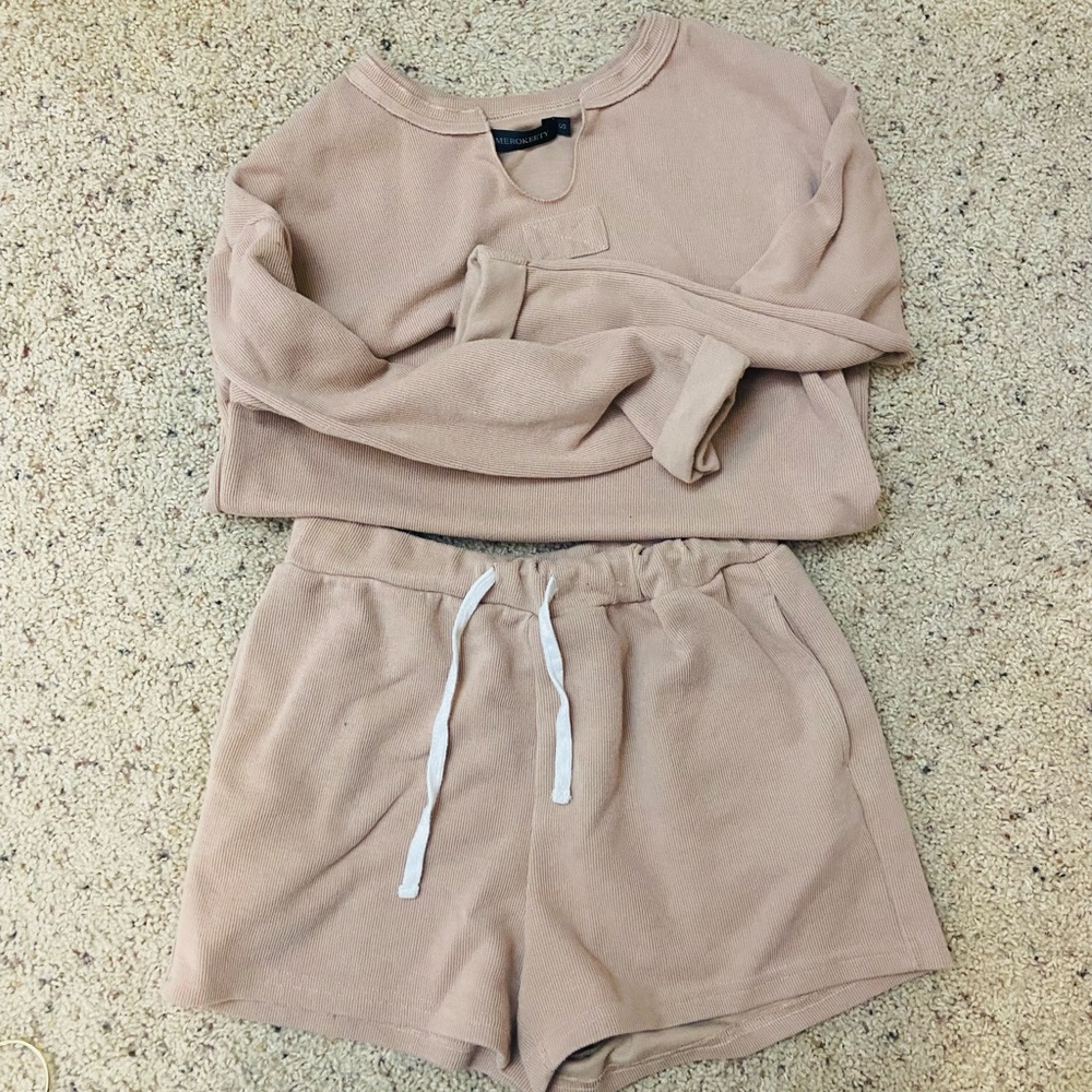 MEROKEETY Long Sleeve Pajama/Lounge Set